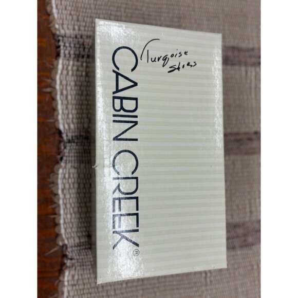 Cabin Creek Turquoise Open-Toe Sandals 7.5M Faux Leather Cushioned Low Wedge Sli - Picture 7 of 7